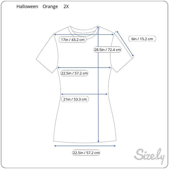 Eat Drink And Be Scary Halloween Orange Cotton Scoop Neck Cap Sleeve Shirt 2X - Picture 7 of 7